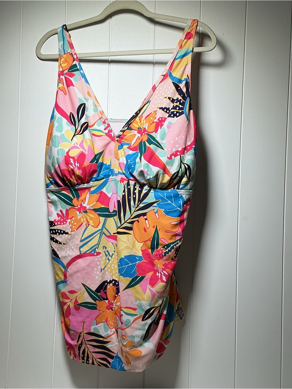 Yonique Tropical Swimsuit Tankini Swim Top Only Women's Plus Size 20W